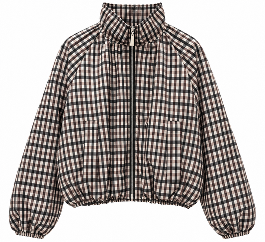 AMIRA GIGHAM BOMBER JACKET