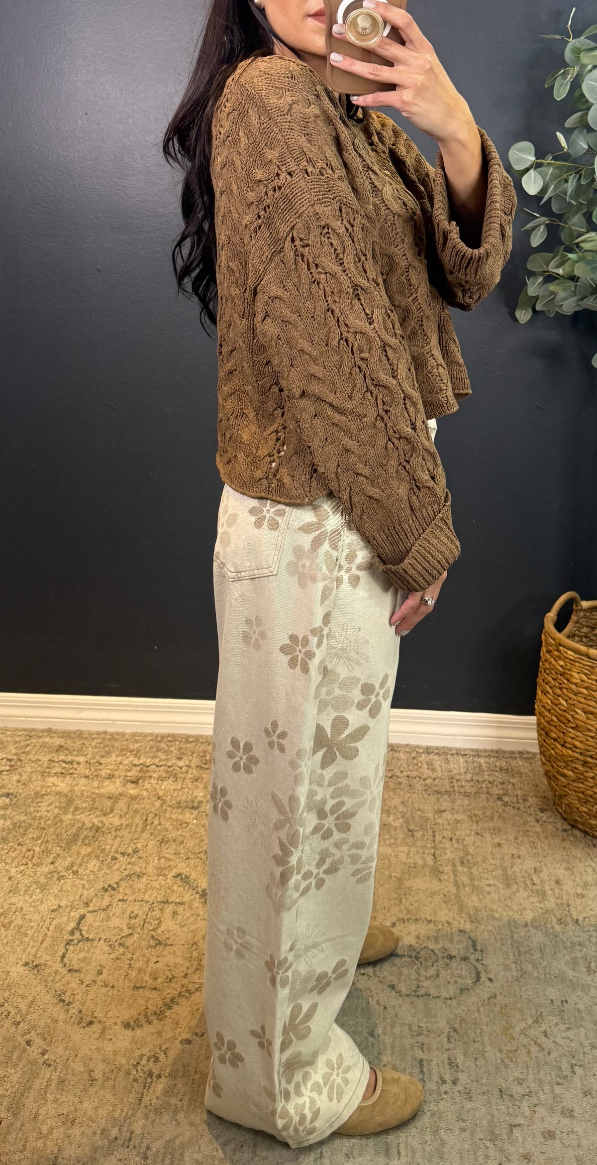 CALLIOPE BROWN KNIT TOP