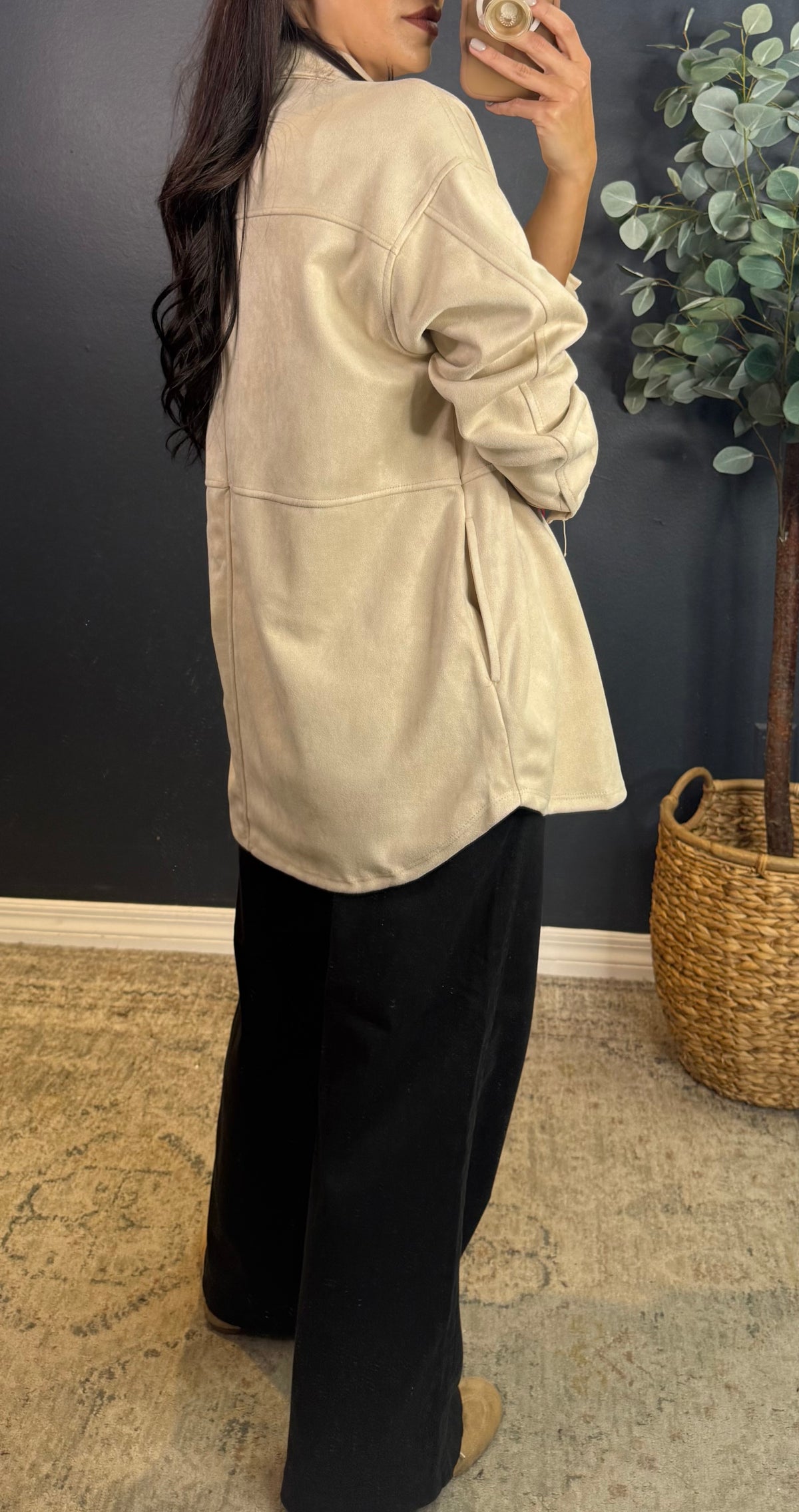 EDITH SOFT FAUX SUEDE SHACKET