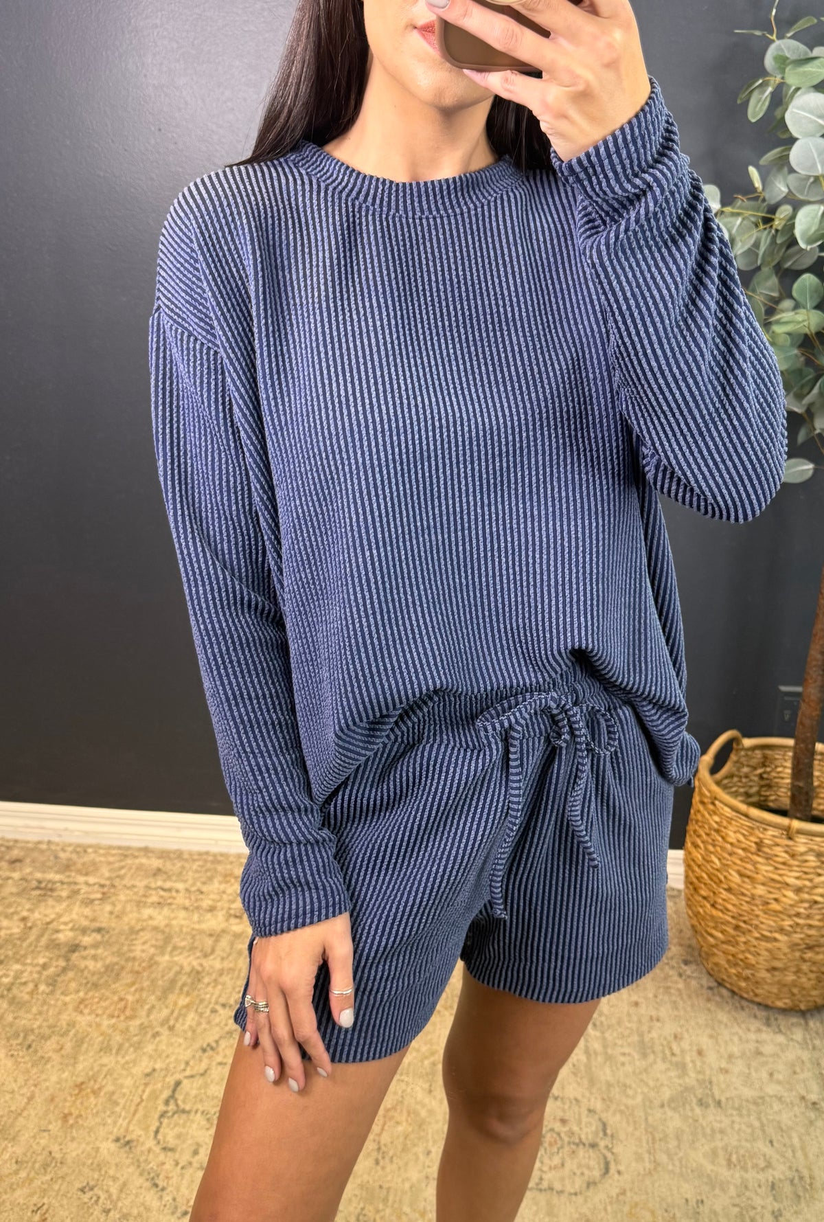 TINA RAISE RIBBED SHORTS SET