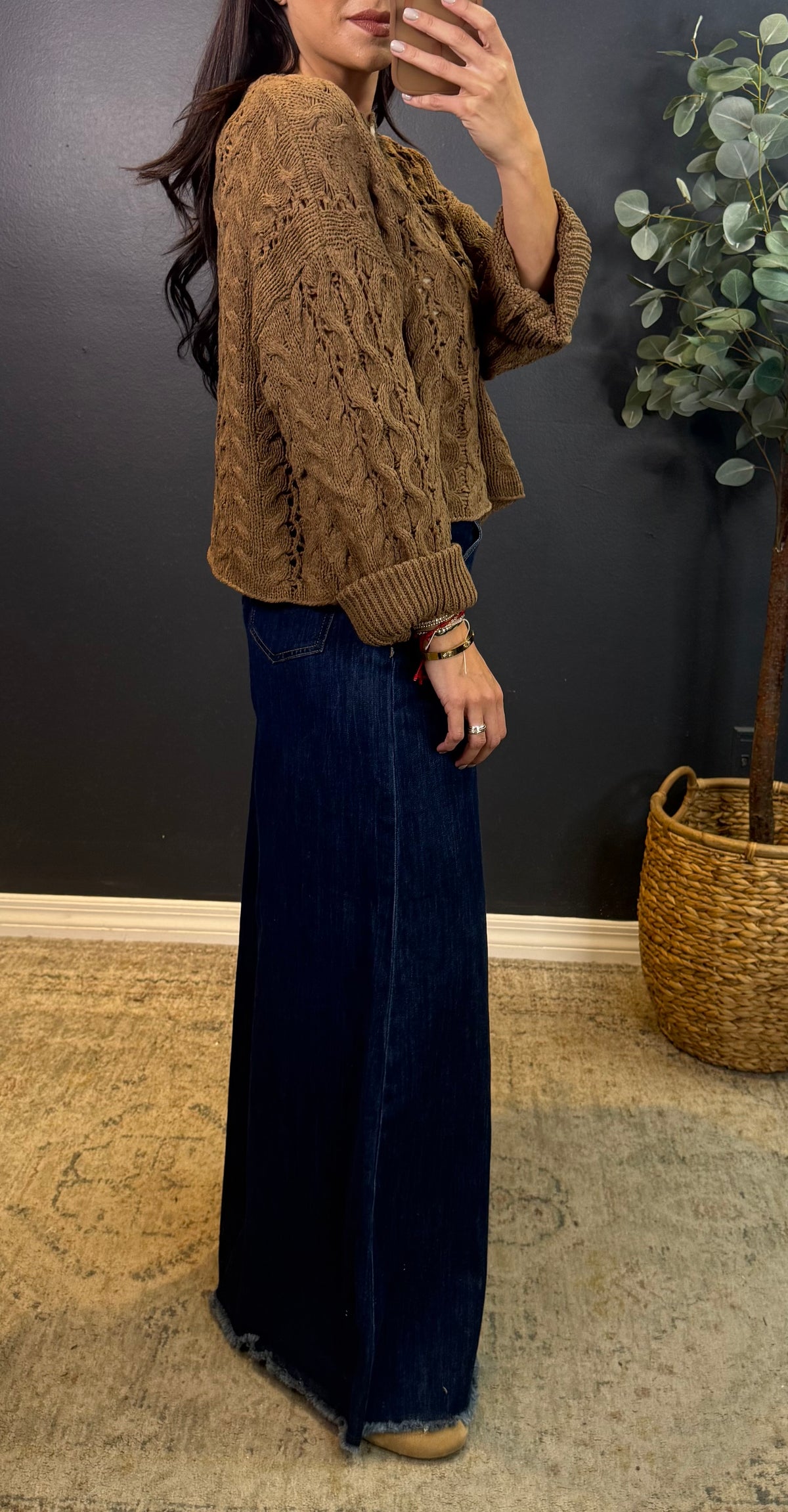 CALLIOPE BROWN KNIT TOP