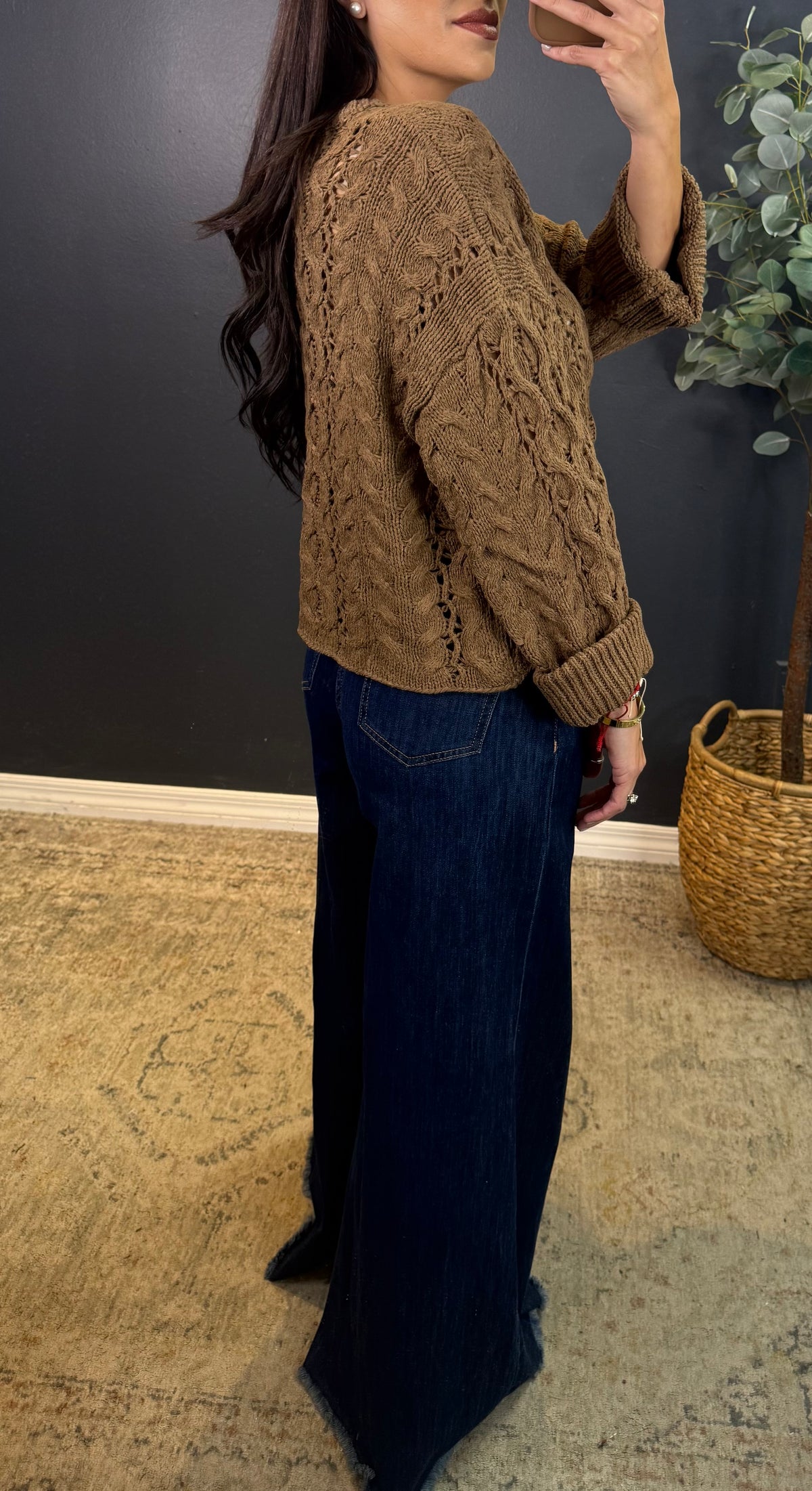 CALLIOPE BROWN KNIT TOP