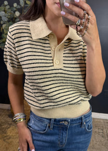 SONYA KNIT COLLARED TOP