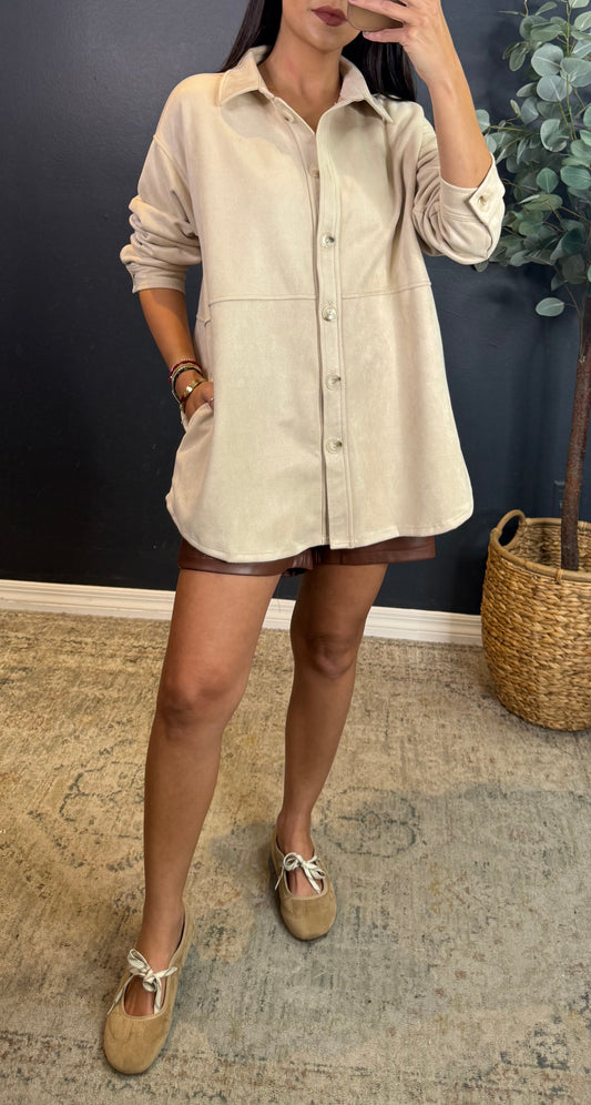 EDITH SOFT FAUX SUEDE SHACKET