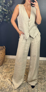 SHILOH LINEN VEST SET