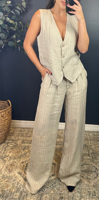 SHILOH LINEN VEST SET