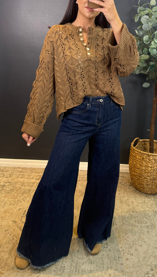 CALLIOPE BROWN KNIT TOP
