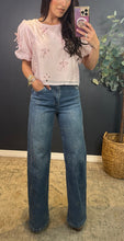 REINA - BLUSH FEMININE BOW/RHINESTONE DETAIL TOP