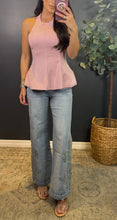 STECY - PINK HALTER TOP