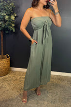 EZRA SAGE TIE FRONT JUMPSUIT