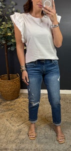MAXINE FLUTTER SLEEVE TOP