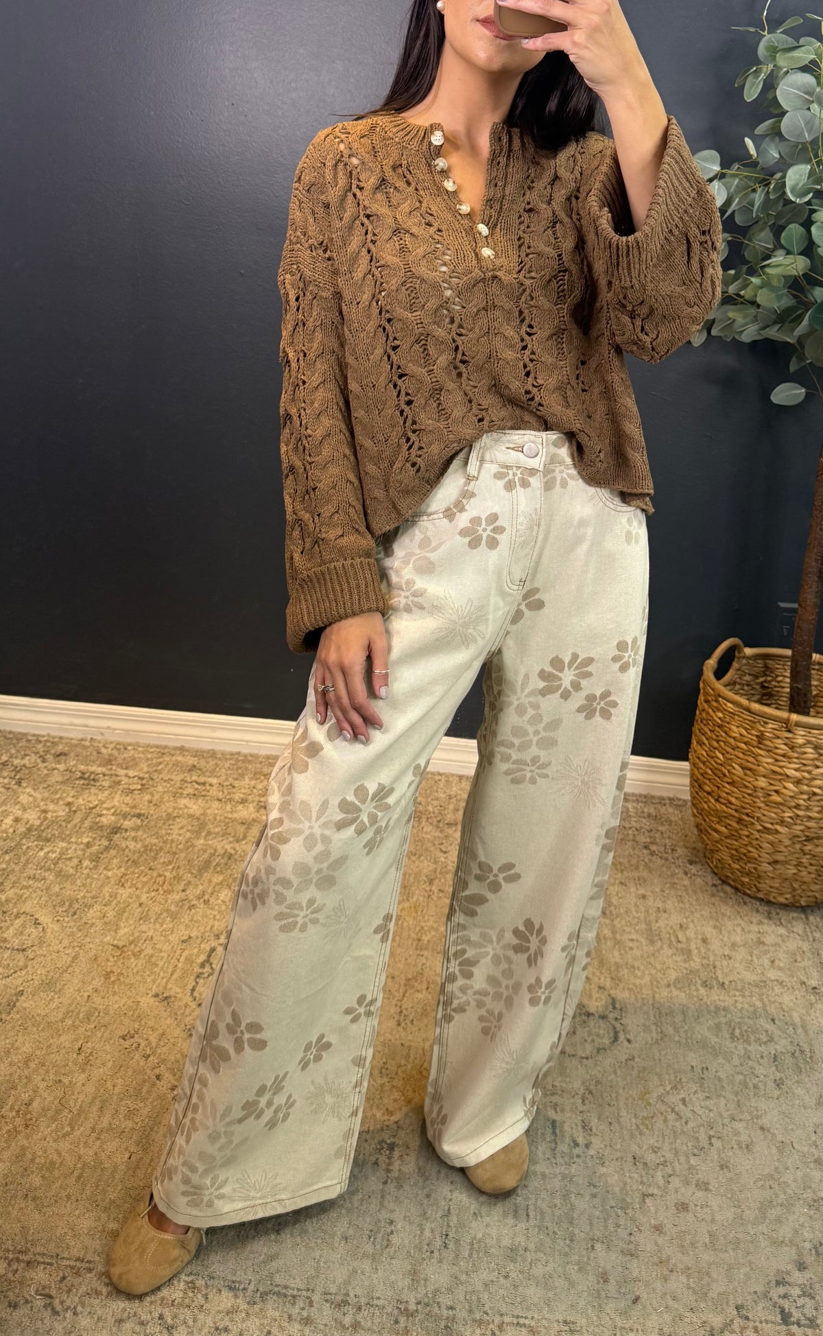 CALLIOPE BROWN KNIT TOP