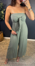 EZRA SAGE TIE FRONT JUMPSUIT