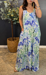 PAULINA BOHO MAXI DRESS (BLUE PRINT)
