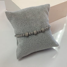 KATE - Beaded CZ Ball SS Stretch Bracelet
