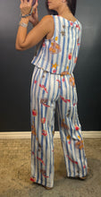 MAXINE - STRIPED SUMMER MOTIFS CROP & PANT SET