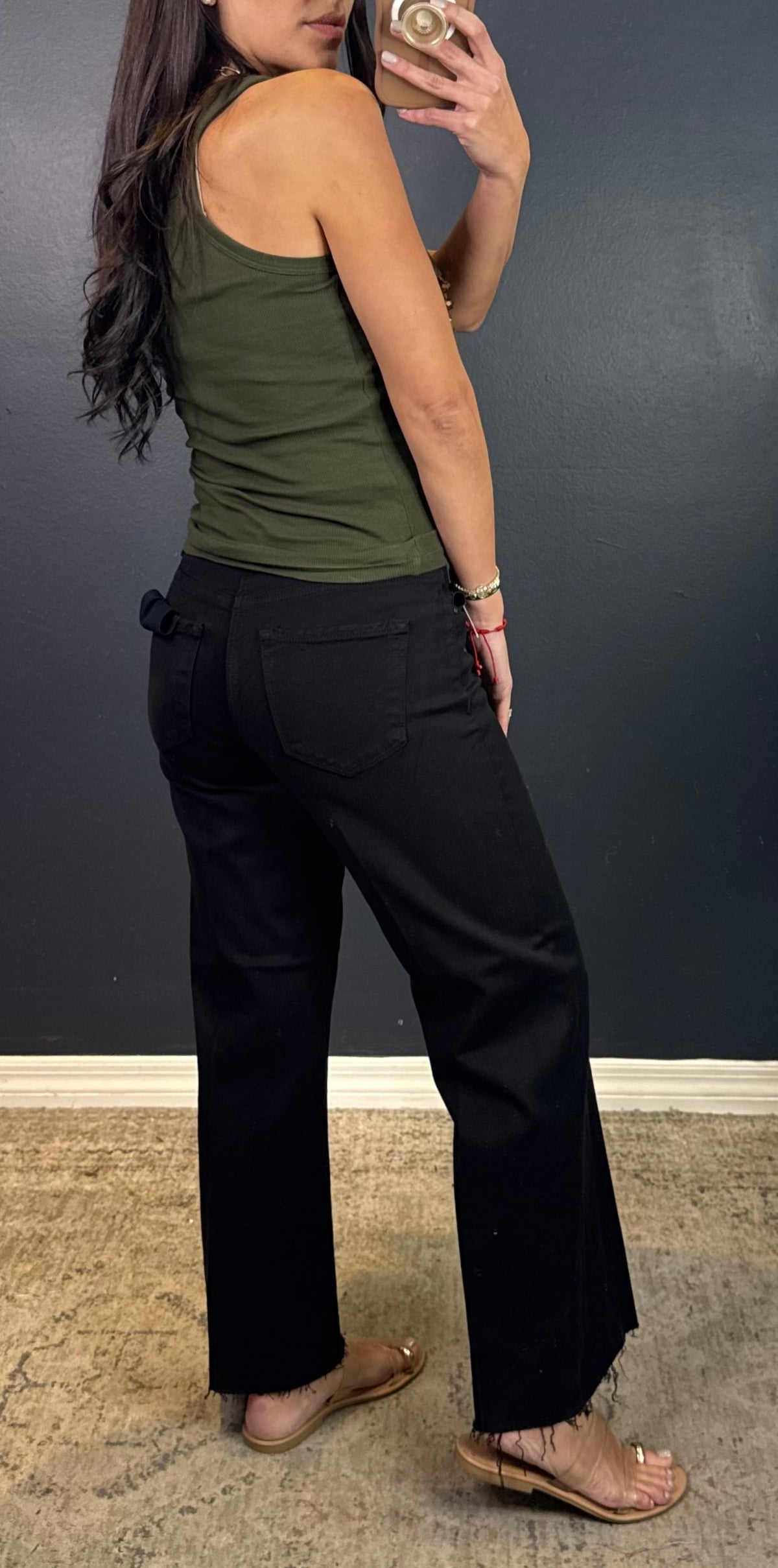 LOLITA BLACKED FRAYED CROP JEANS