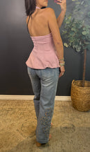 STECY - PINK HALTER TOP