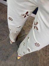 CALLIOPE - PEARL DETAIL VANILLA DENIM VEST/PANT SET