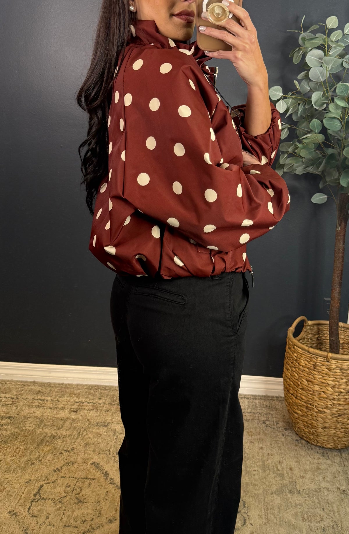 REESE POLKA DOT JACKET - DEEP RUST