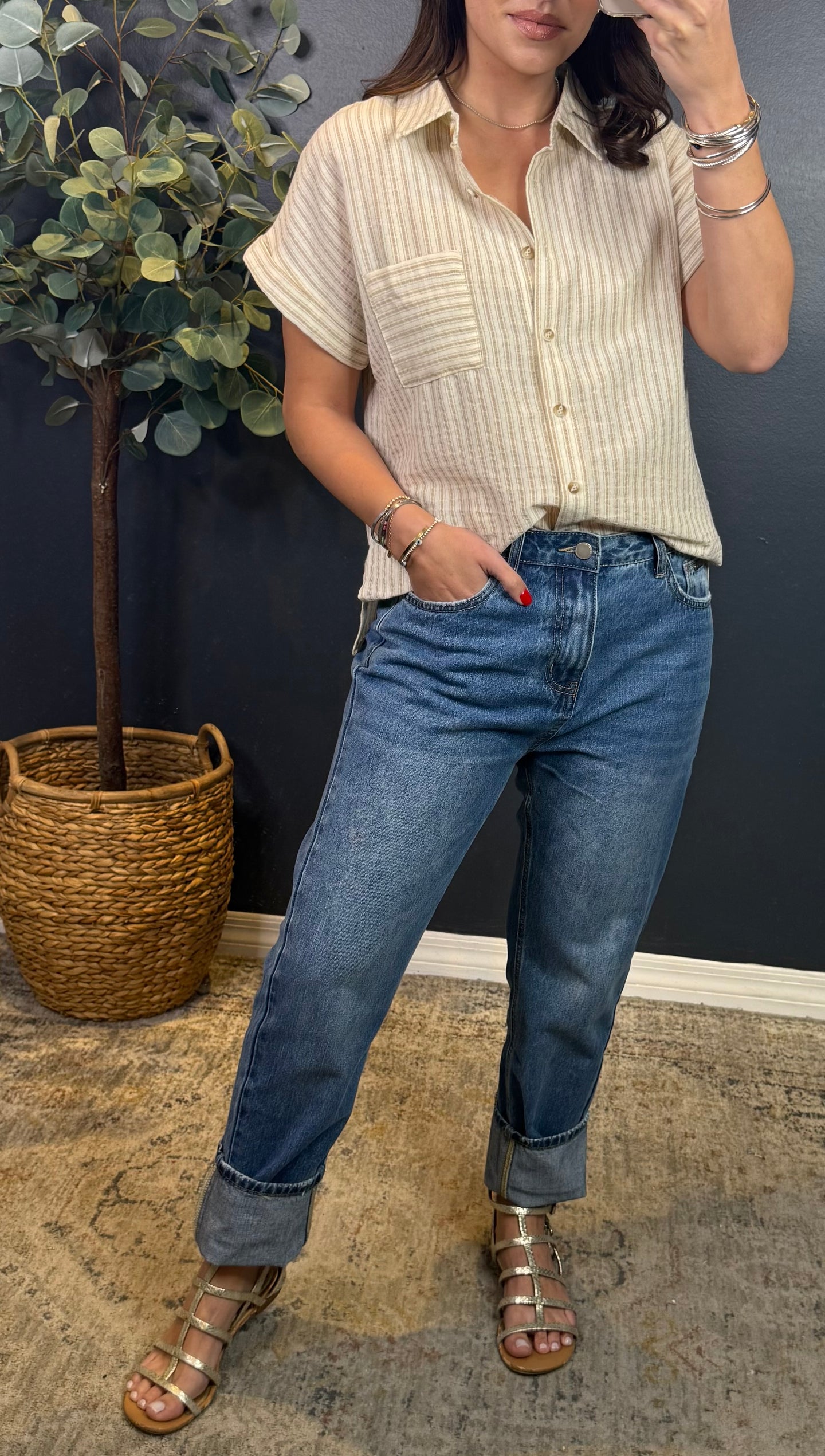 JOSIE - STRIPED BUTTON DOWN