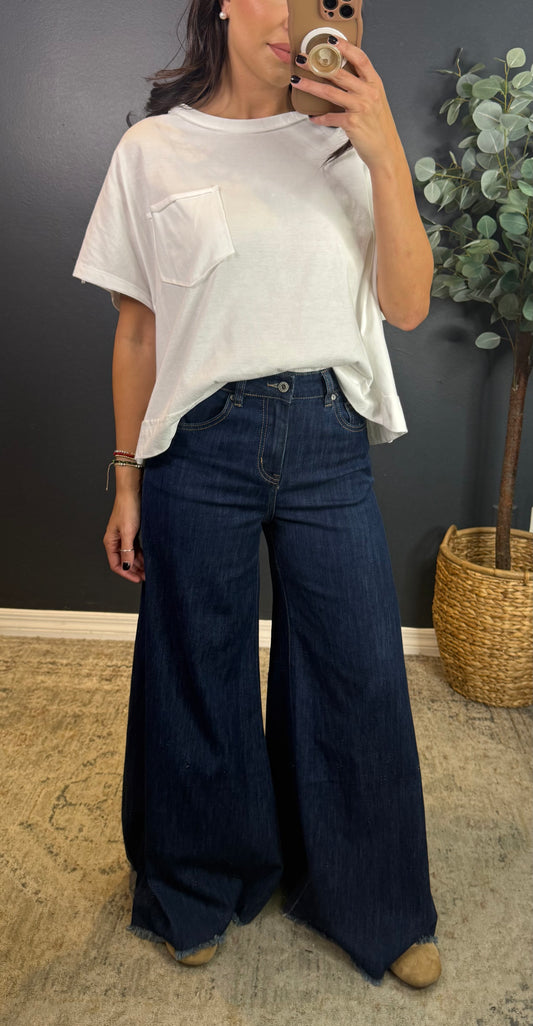 KATELYN EXPOSED SEAM BOXY COTTON TEE