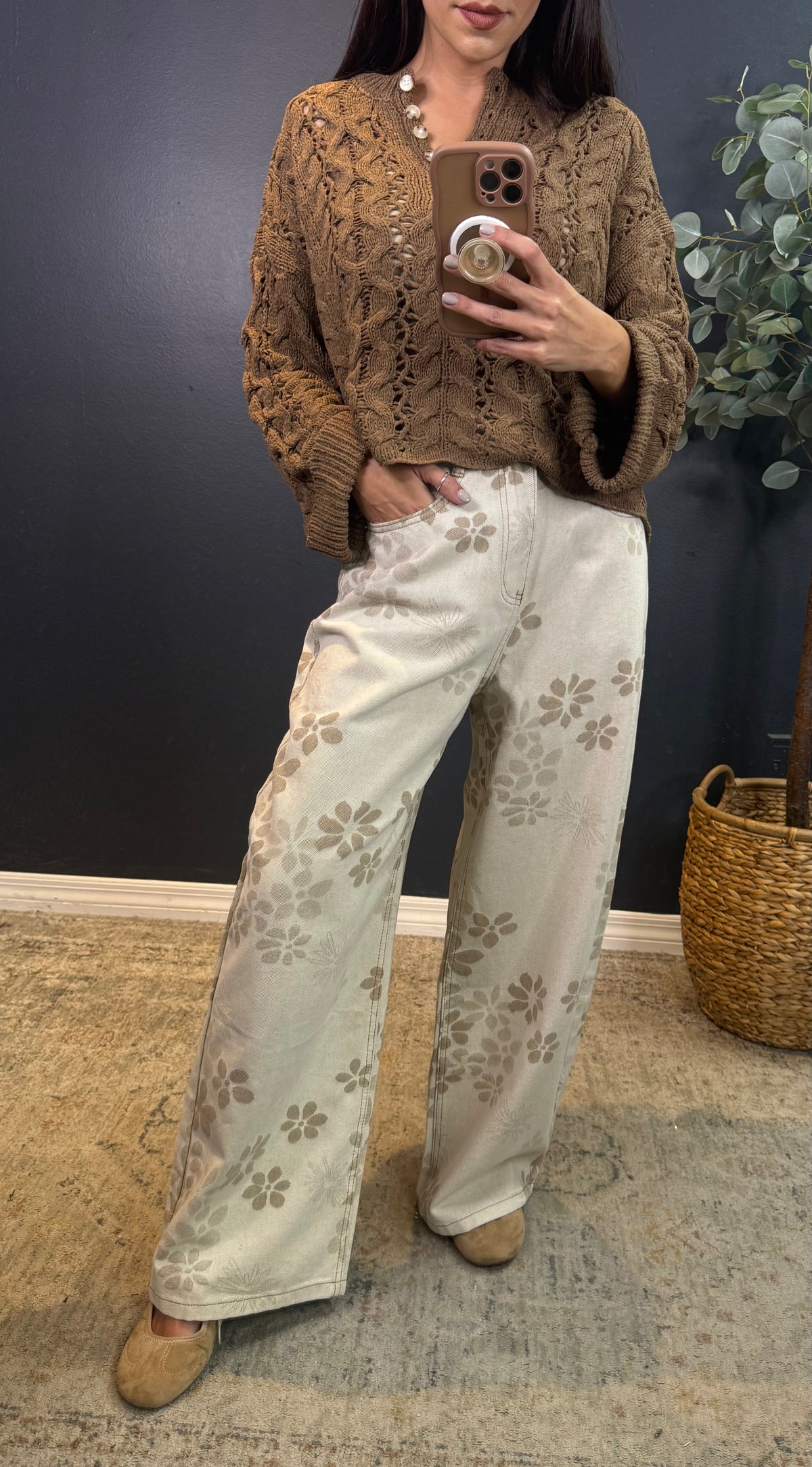 CALLIOPE BROWN KNIT TOP