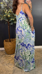 PAULINA BOHO MAXI DRESS (BLUE PRINT)