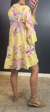 LAUREN - PRINTED LINEN TIERED DRESS