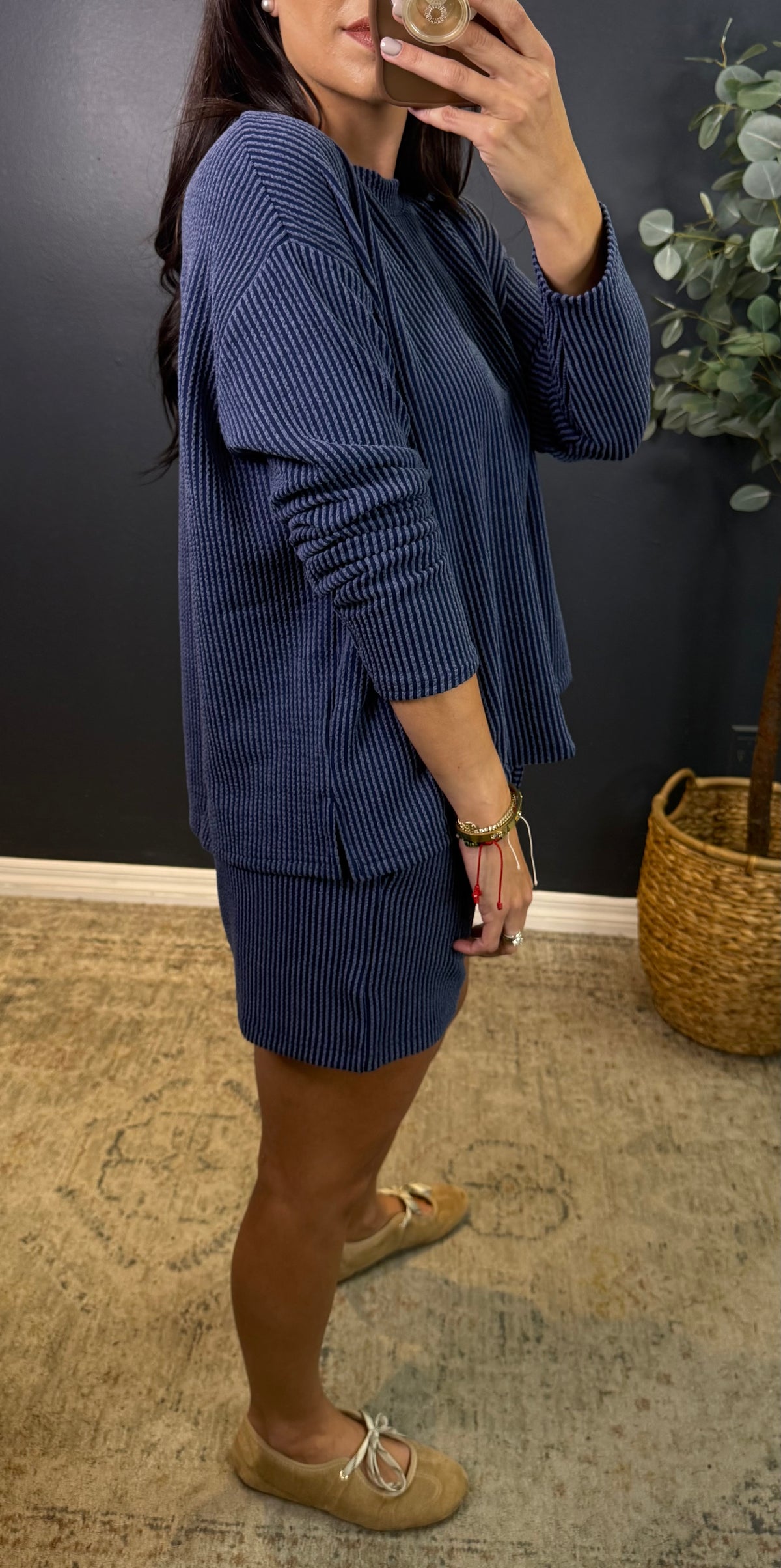TINA RAISE RIBBED SHORTS SET