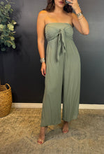 EZRA SAGE TIE FRONT JUMPSUIT