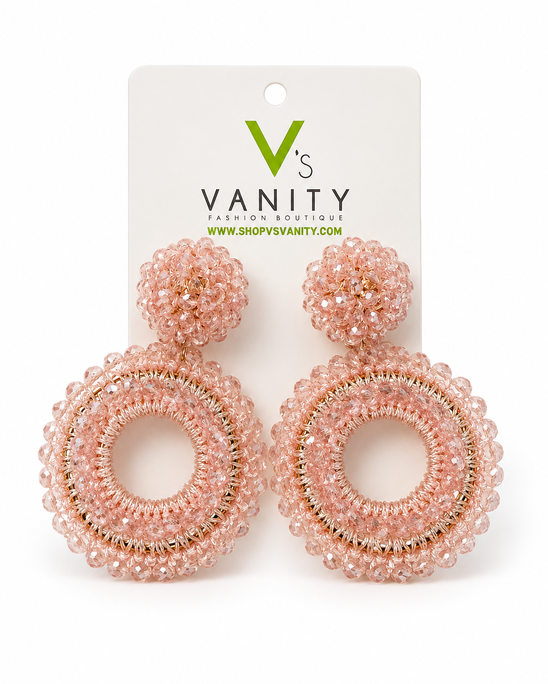 PARKER - BEADED CIRCLE DROP EARRINGS