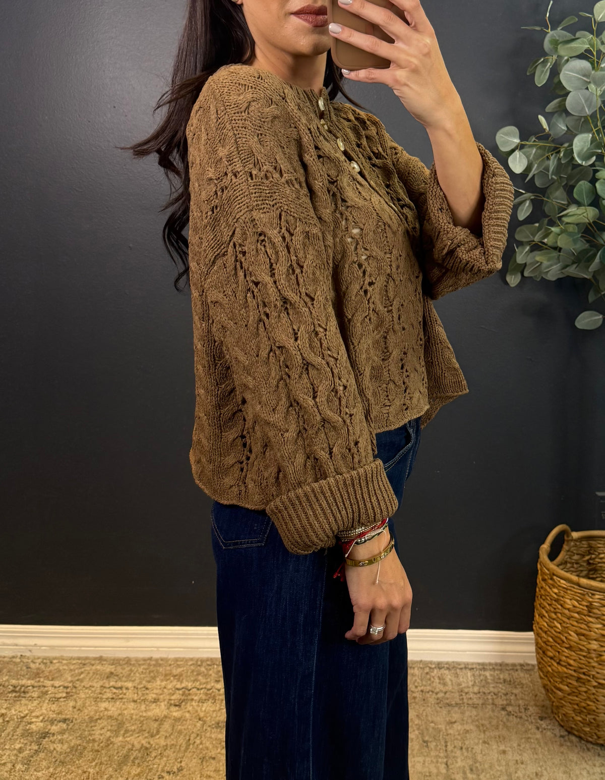 CALLIOPE BROWN KNIT TOP