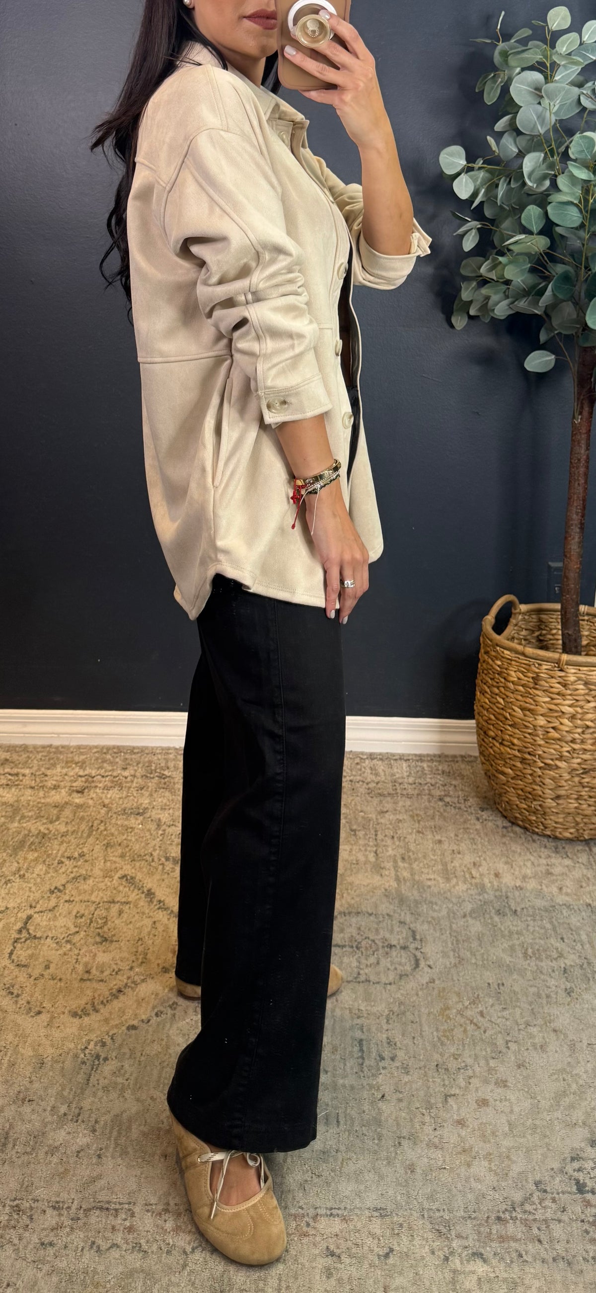 EDITH SOFT FAUX SUEDE SHACKET