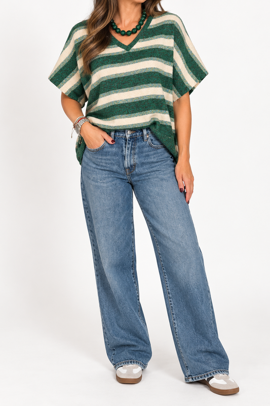 MAUREEN STRIPED SWEATER TOP