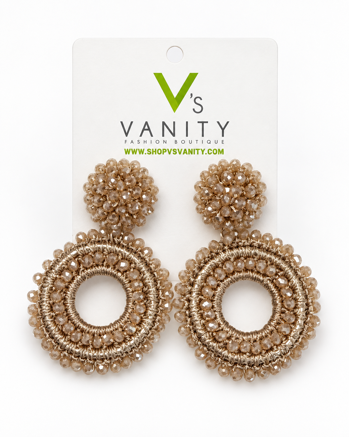 PARKER - BEADED CIRCLE DROP EARRINGS