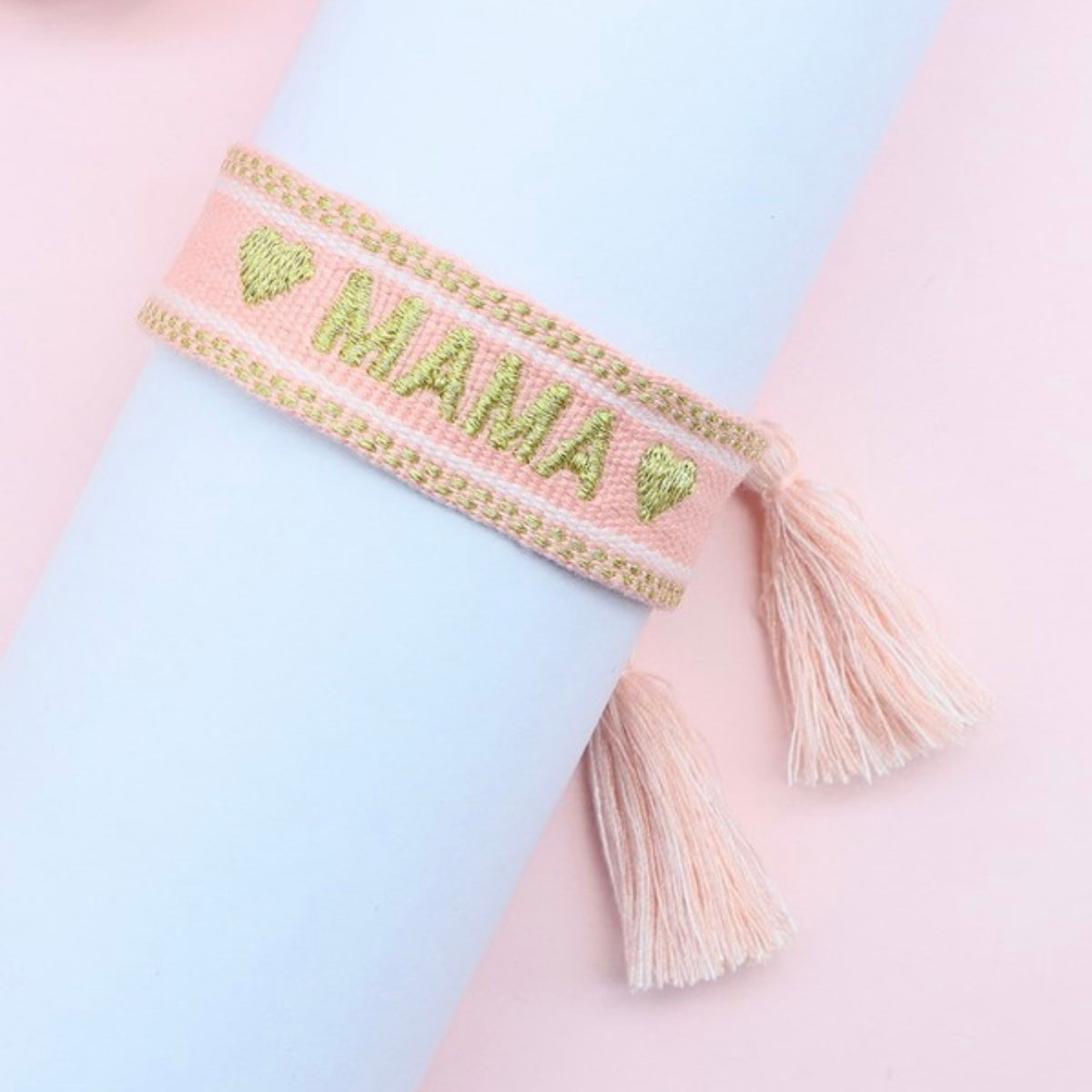 MAMA - EMBROIDERED TASSEL BRACELET