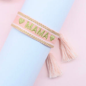 MAMA - EMBROIDERED TASSEL BRACELET