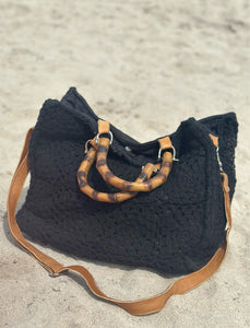 WOVEN BAMBOO HANDLE BAG