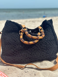 WOVEN BAMBOO HANDLE BAG