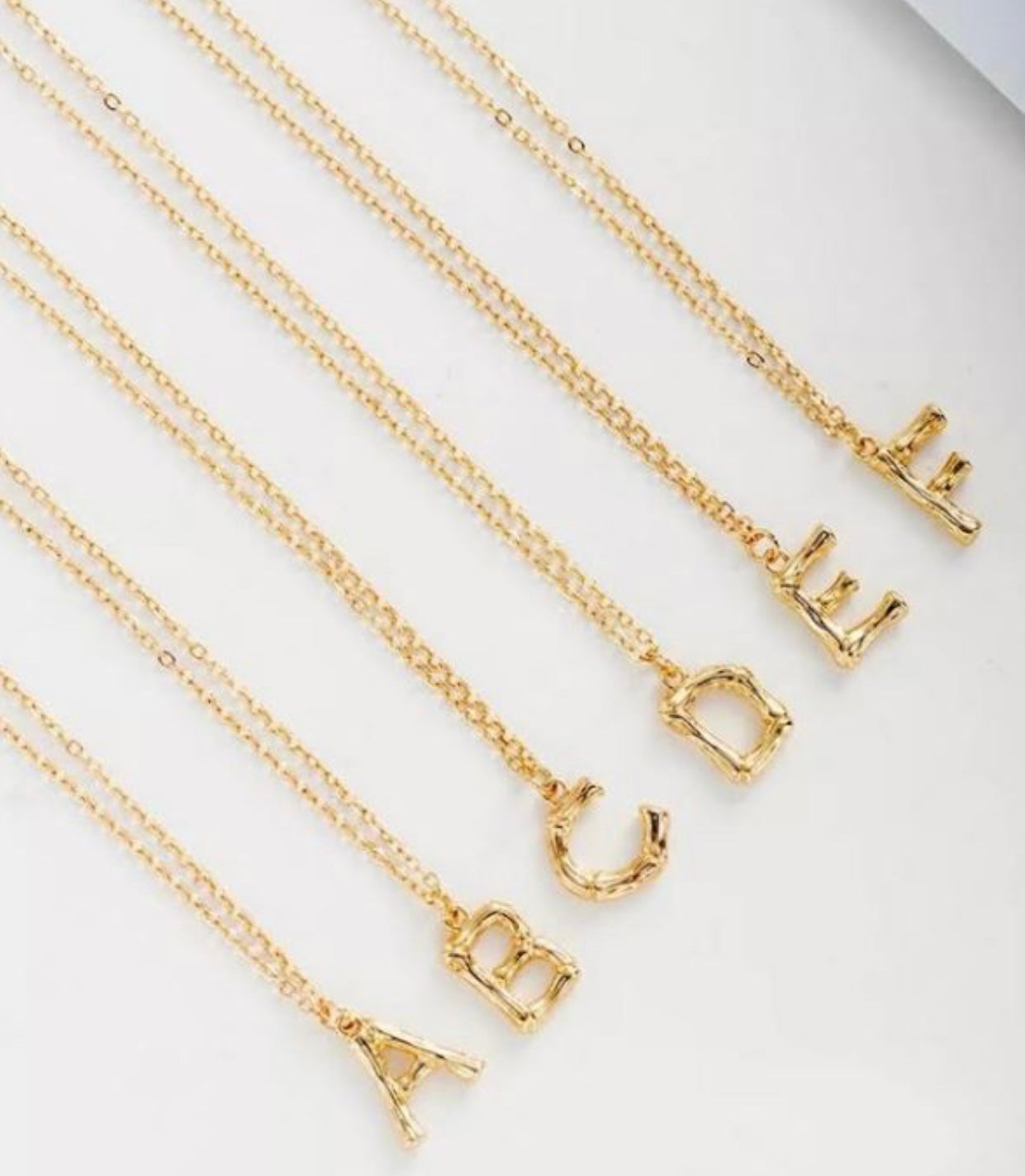 BAMBOO INITIAL PENDANT NECKLACE